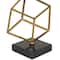 17" Black Marble Gymnast Sculpture with Gold Cube Base